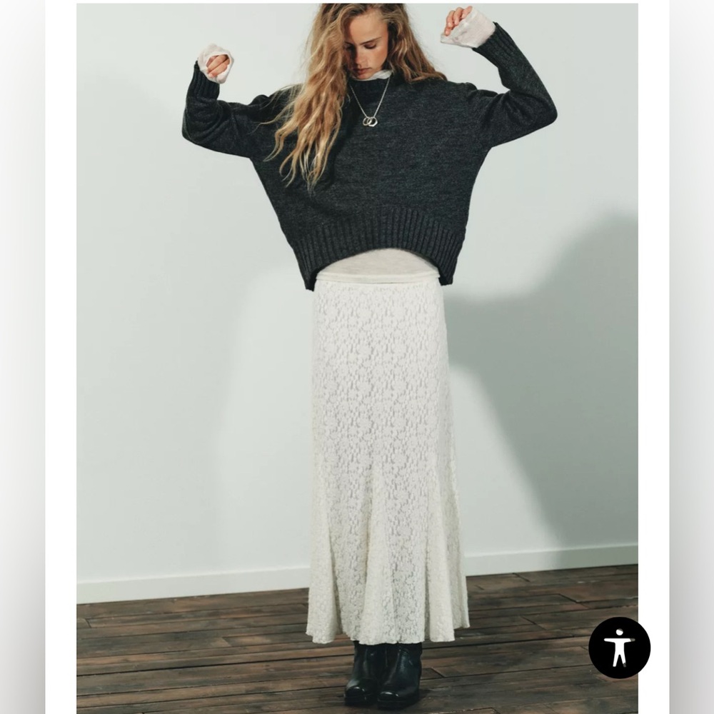 Zara Soft-Touch Lace Skirt